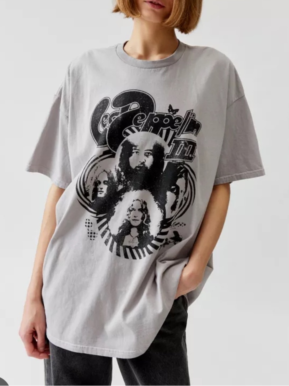 Urban Outfitters Gray Graphic Led Zeppelin Short Sleeve Tee